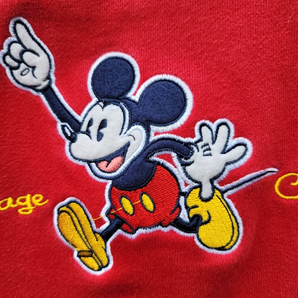 Disneyland Mickey Mouse Vintage Altered Red Sweatshirt Spirit Jersey Medium - Picture 5 of 10